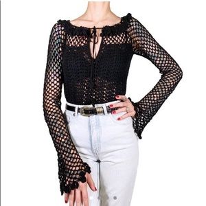 90s crochet knit top